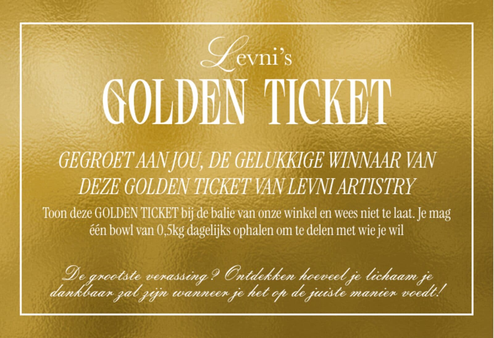 Levni Golden Ticket — achterkant